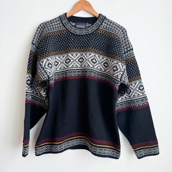 Vintage Norwegian Designs Wool Fairisle Pullover Sweater XS - Picture 1 of 7